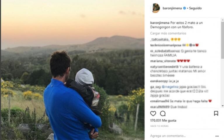 Jimena Barón y una postal súper dulce de Juan Martín Del Potro con Morrison en Tandil: "Por estos dos mato a un Demogorgon con un fósforo"