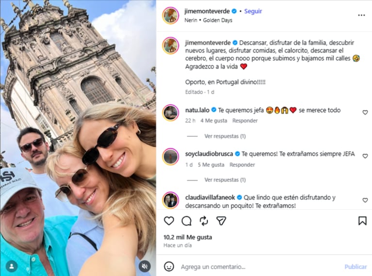 Jimena Monteverde disfrutando de Portugal. Fuente: Instagram