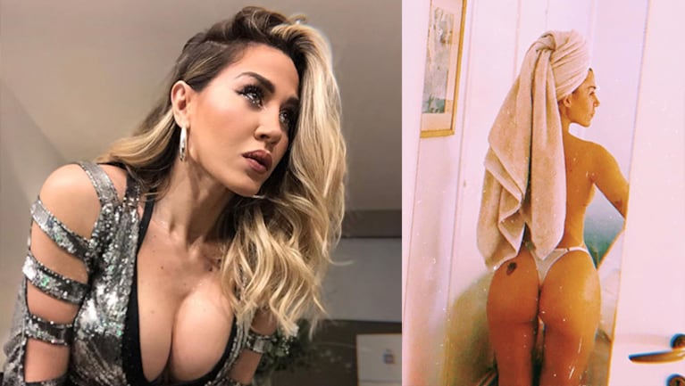 Jimena se sacó una jugada selfie tras salir de la ducha.