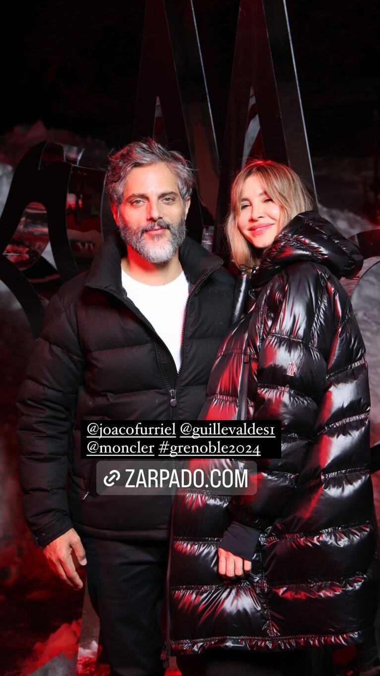 Joaquín Furriel y Guillermina Valdés en Suiza (Instagram de tutigianakisremix)