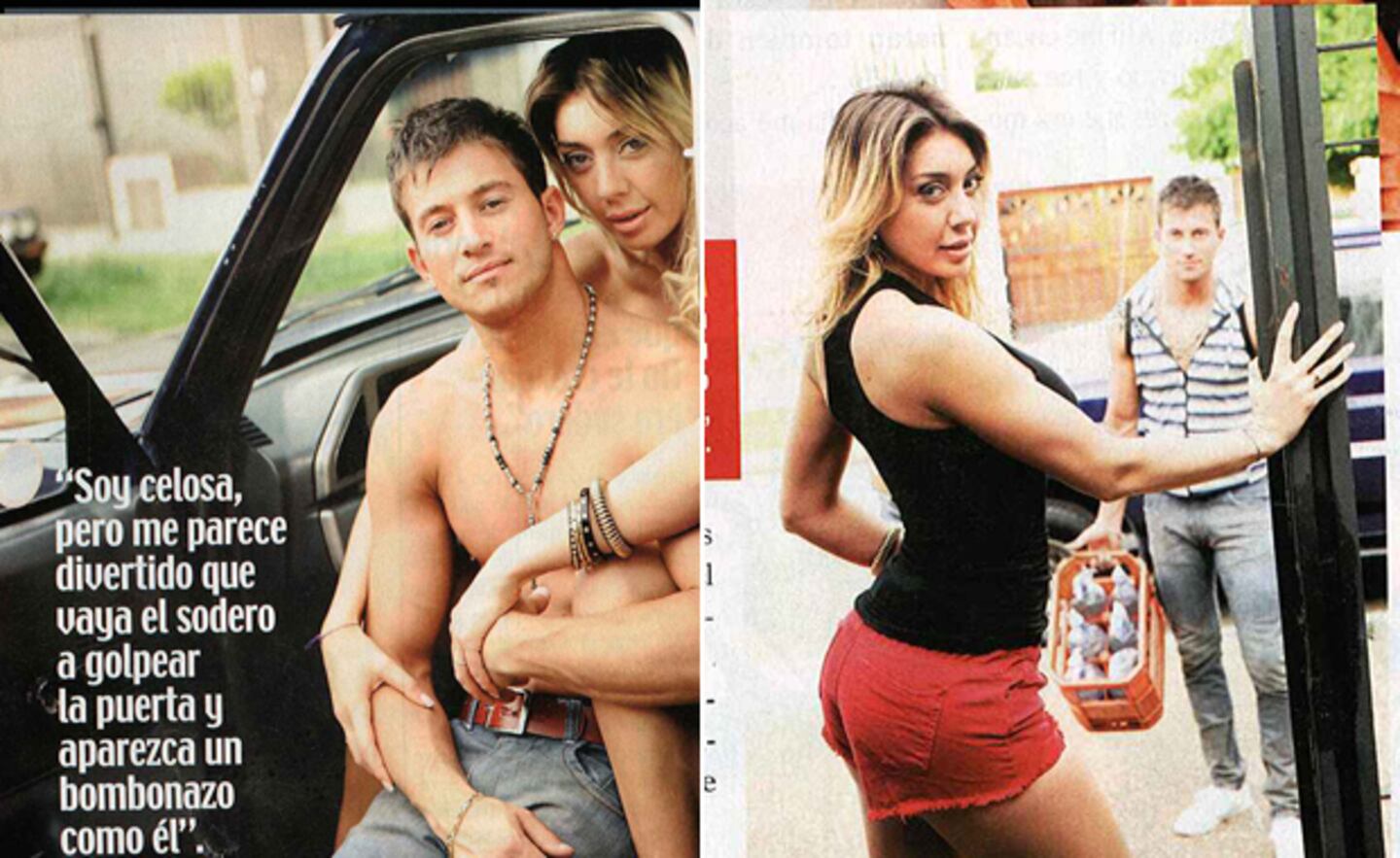 Johanna Villafañe y su novio sodero. (Fotos: revista Paparazzi)