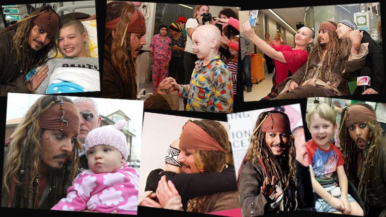 Johhny Depp visitó un hospital infantil vestido de Jack Sparrow. (Foto: Twitter)