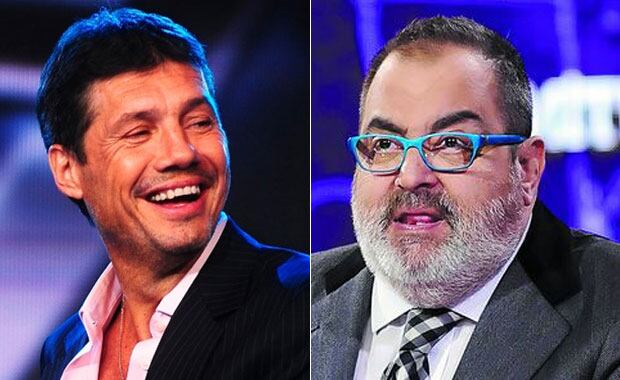 Jorge Lanata junto a Marcelo Tinelli, en la apertura de ShowMatch (Foto: Web)