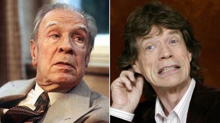 Jorge Luis Borges y Mick Jagger. (Foto: Web)