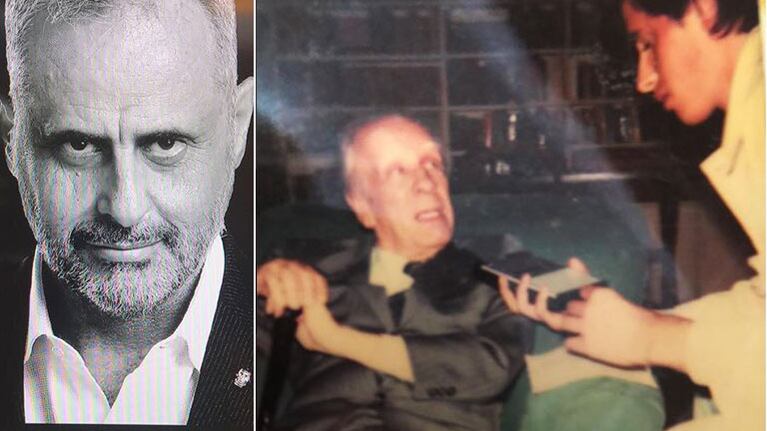 Jorge Rial celebró el Día del Periodista con una foto de su entrevista a Borges. (Foto: Instagram)