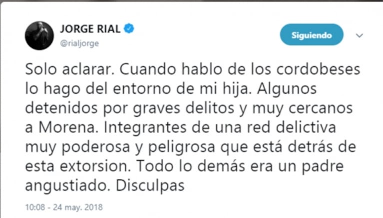 Jorge Rial, duro descargo tras la filtración de su audio a Morena: "Soy víctima de la peor de las extorsiones"