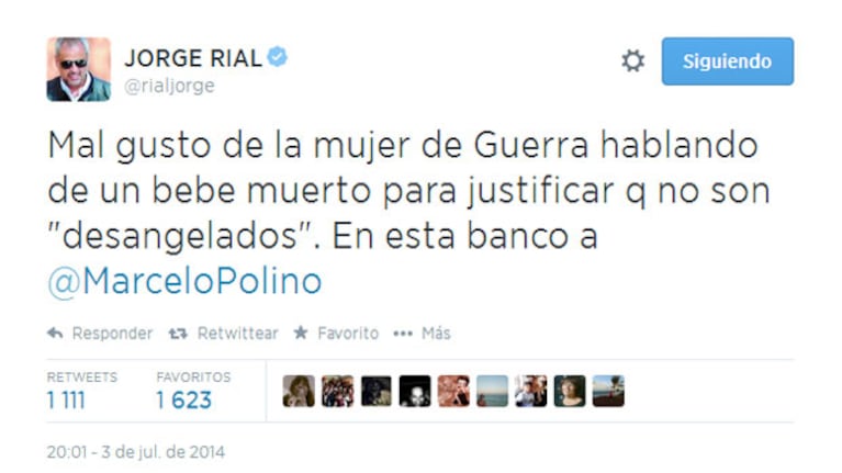 Jorge Rial expresó su opinión sobre los dichos de la mujer de Guerra (Fotos: Captura).