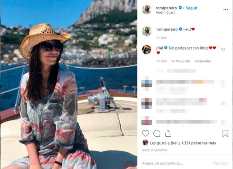 Jorge Rial, fotos de su luna de miel con Romina Pereiro en Italia y mensaje de amor: "No podés ser tan linda"