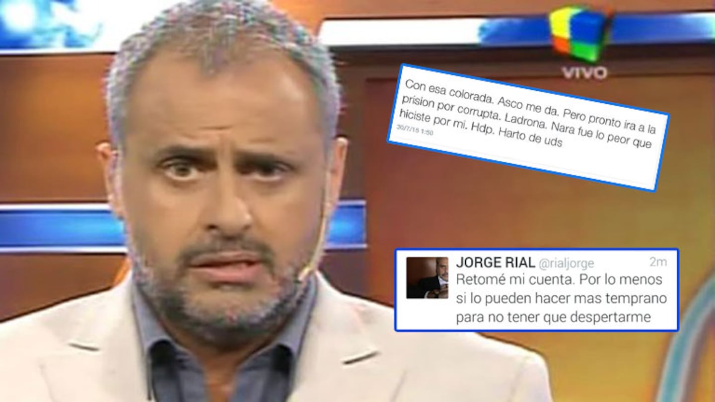 Jorge Rial fue hackeado nuevamente en Twitter (Fotos: Web). 