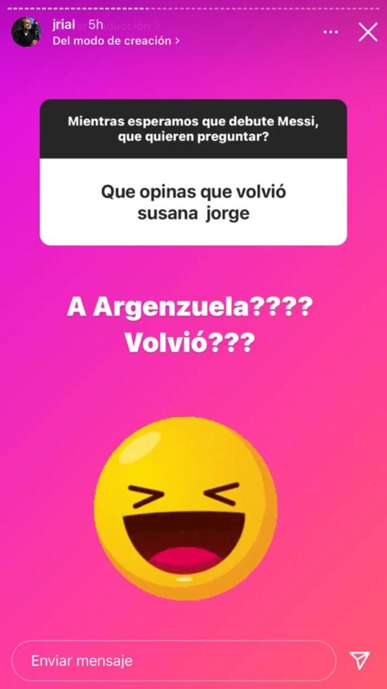 Jorge Rial opinó súper filoso sobre el regreso de Susana Giménez al país y a la TV: "¿Volvió a Argenzuela?"