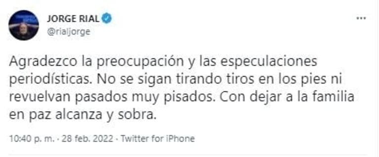 Jorge Rial reaccionó fuerte al rumor que lo vinculó con Loly Antoniale: "Pasados muy pisados"
