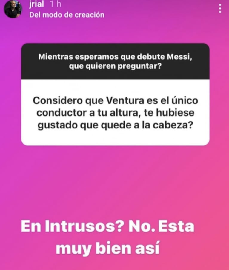 Jorge Rial respondió mega filoso cuando le propusieron a Luis Ventura como conductor de Intrusos: "No, está bien así"
