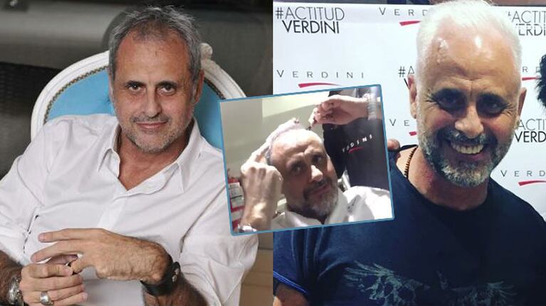 Jorge Rial se animó a un sorpresivo cambio de look  (Fotos: Instagram y Web).