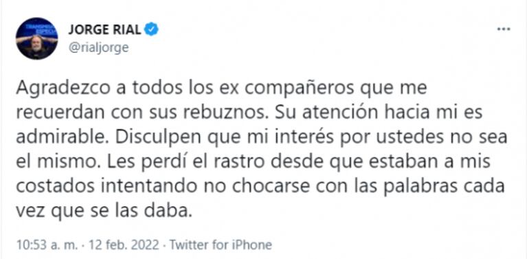 Jorge Rial se despachó con todo contra sus excompañeros de Intrusos: "Les perdí el rastro desde que estaban a mis costados"