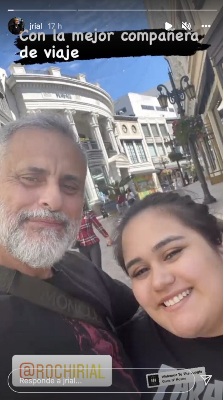Jorge Rial se fue a California con su hija Rocío: "La mejor compañera de viaje"