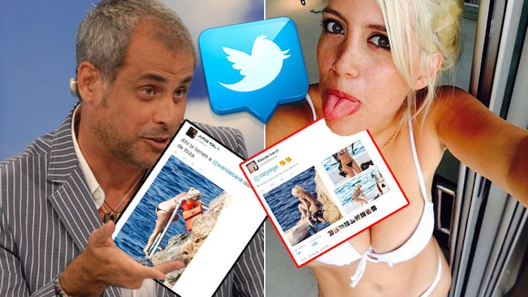 Jorge Rial twitteó una imagen de Wanda Nara en bikini en la que salió desfavorecida y... ¡mirá la respuesta fotográfica de ella!