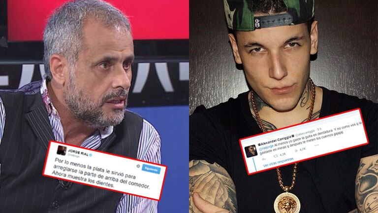 Jorge Rial y Alexander Caniggia, nuevo round en Twitter (Fotos: Web). 