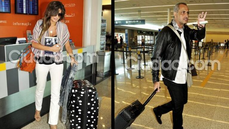 Jorge Rial y la Niña Loly en Ezeiza antes de viajar a Italia (Foto: Ciudad.com)