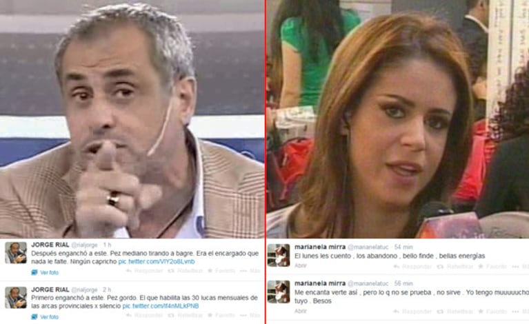 Jorge Rial y Marianela Mirra, enfrentadísimos. (Foto: Web)