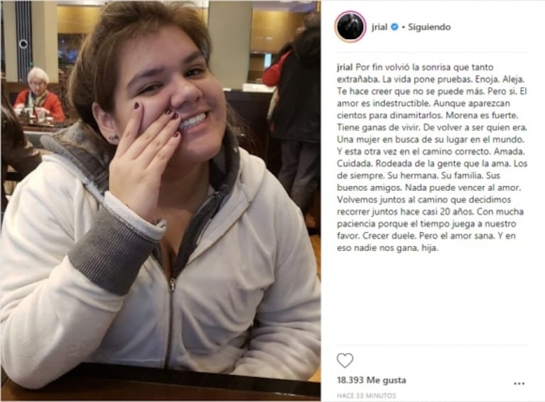 ¡Jorge Rial y Morena, reconciliados! La foto y el emotivo mensaje del conductor a su hija