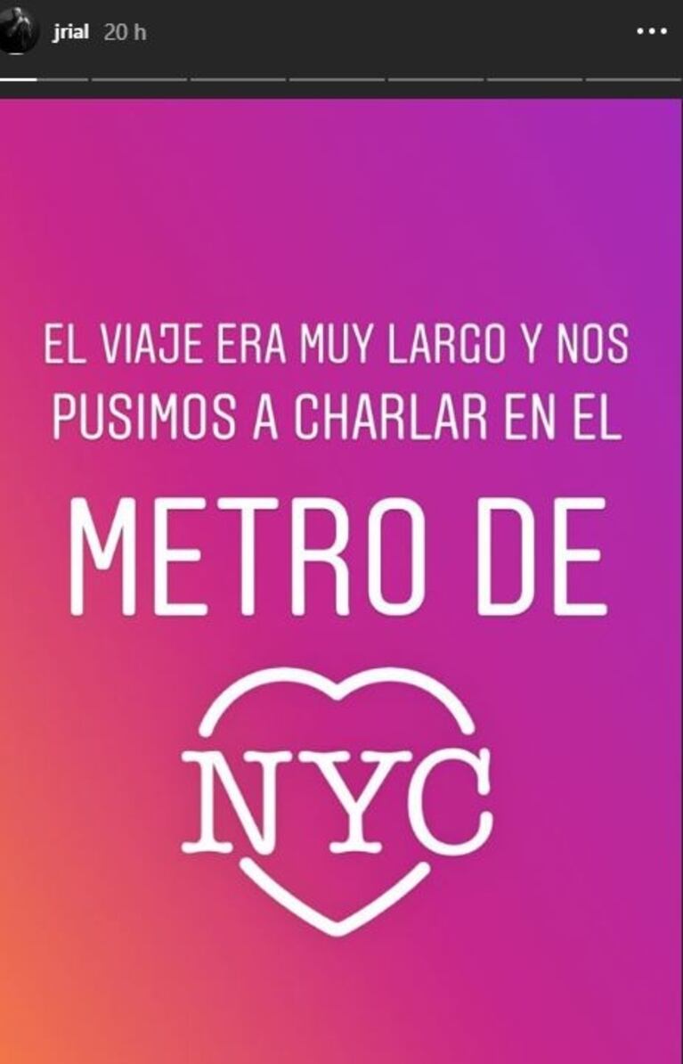 Jorge Rial y Romina Pereiro, pícaros en el subte de New York: "El viaje era muy largo y nos pusimos a charlar"