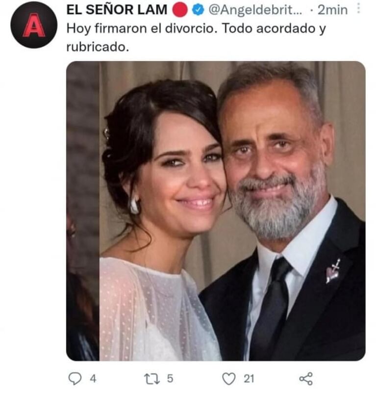 Jorge Rial y Romina Pereiro ya están divorciados: "Todo acordado y firmado"