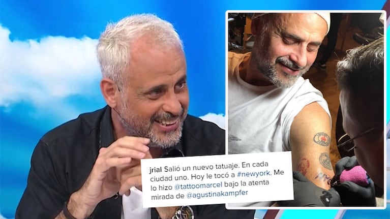 Jorge Rial y un nuevo tatuaje que simboliza su paso por Nueva York (Foto: web e Instagram)