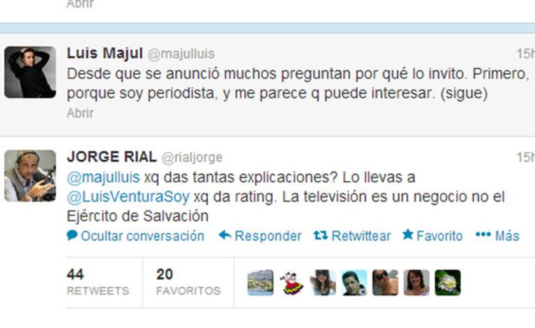 Jorge Rial y un picante tweet para su colega Majul (Fotos: Web). 
