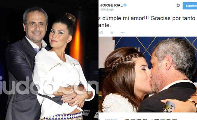 Jorge Rial y un tierno mensaje de cumpleaños para su novia (Fotos: Archivo Ciudad.com y Captura). 