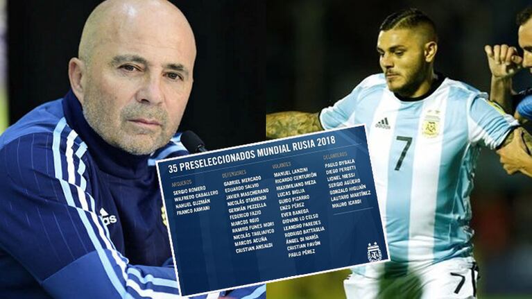 Jorge Sampaoli y Mauro Icardi