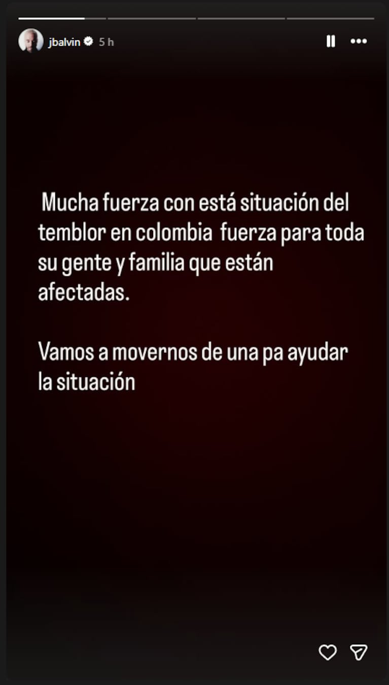 José Álvaro Osorio Balvín posteó tras el terremoto en Colombia.