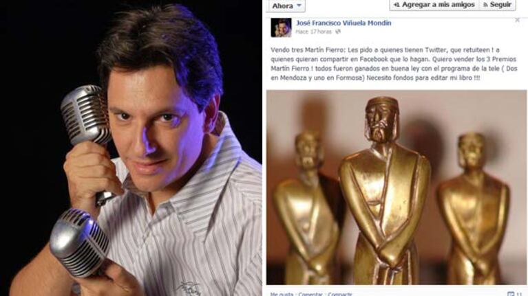 José Francisco Viñuela quiere vender sus estatuillas para editar su libro. (Foto: Facebook)