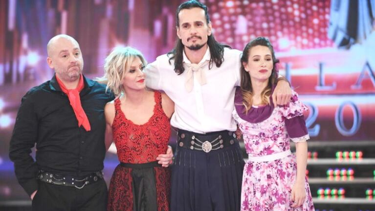 José María Muscari y Noelia Marzol, junto a Christian Sancho en el duelo telefónico del Bailando (Foto: Prensa Ideas del Sur)