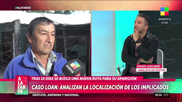 José Peña, el papá de Loan, bajo la mirada de Hugo Lescano.