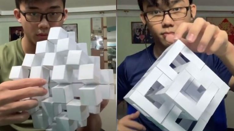  Joven hace hipnóticas esculturas cinéticas con figuras de papel