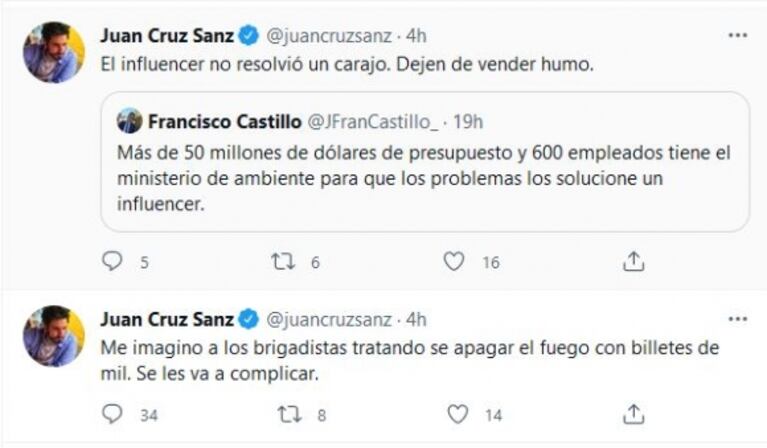 Juan Cruz Sanz cruzó fuerte a Santi Maratea por su movida solidaria para Corrientes: "Te falta nafta para tenerme de hijo"