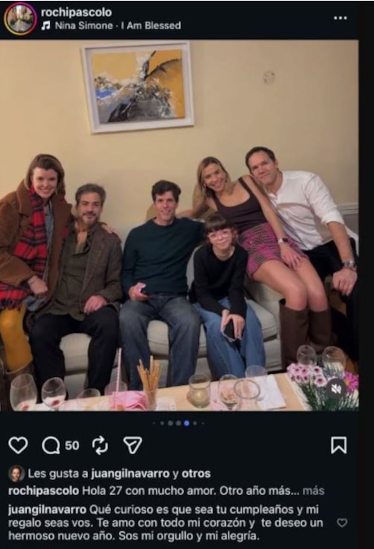 Juan Gil Navarro le dedicó un tierno mensaje a su novia (Foto: Instagram/@rochipascolo)
