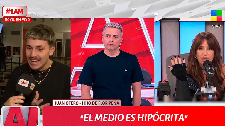 Juan Otero defendió a su mamá, Flor Peña (captura de LAM)