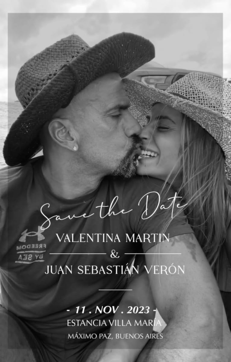 Juan Sebastián Verón ya tiene fecha y lugar para su boda con Valentina Martin