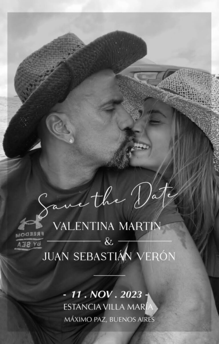 Juan Sebastián Verón ya tiene fecha y lugar para su boda con Valentina Martin