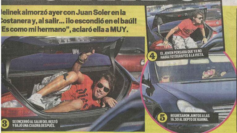 Juan Soler, sale escondido en el baúl de su automóvil (Fotos: Diario MUY).