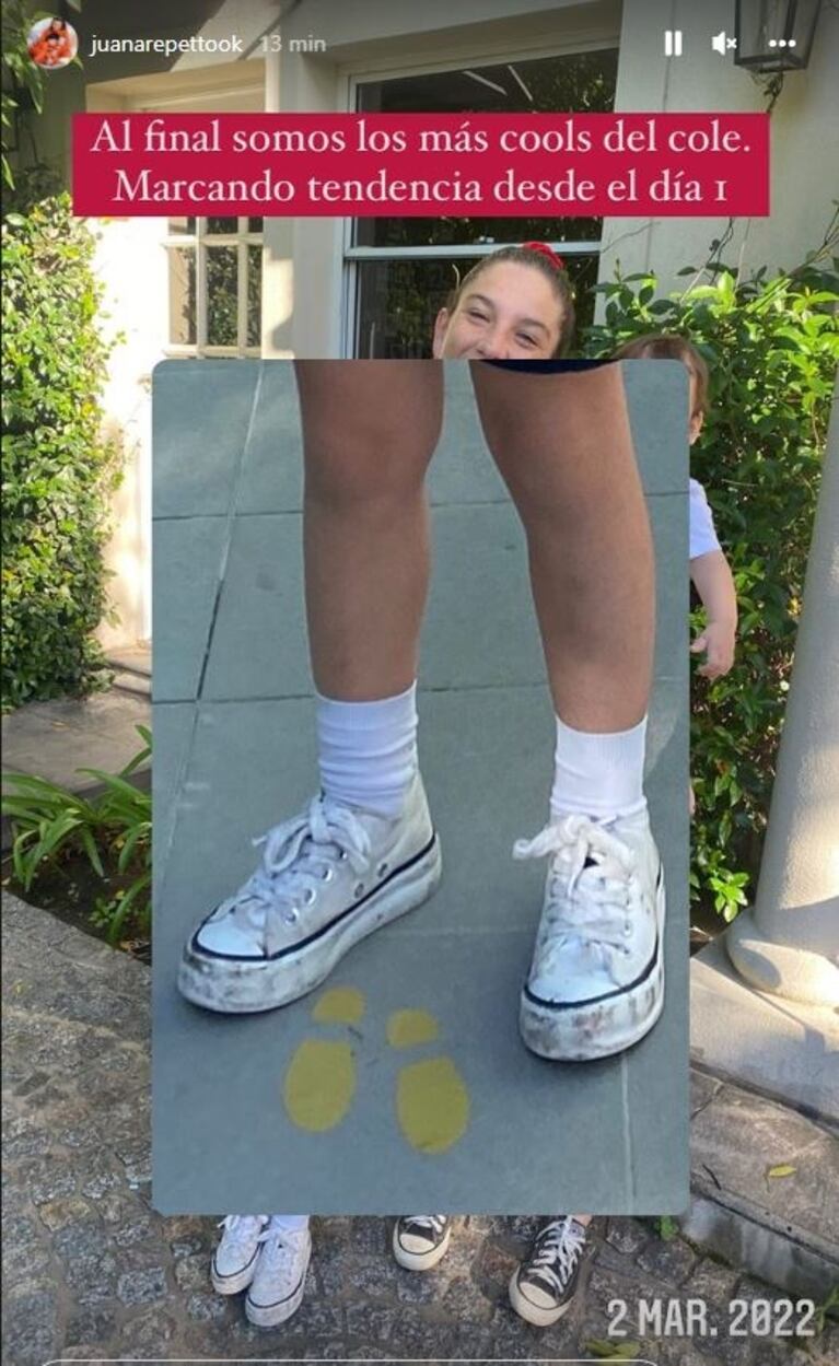 Juana Repetto bromeó con los carísimos zapatos de Balenciaga "destruidos" y las zapatillas sucias de su hijo Toro