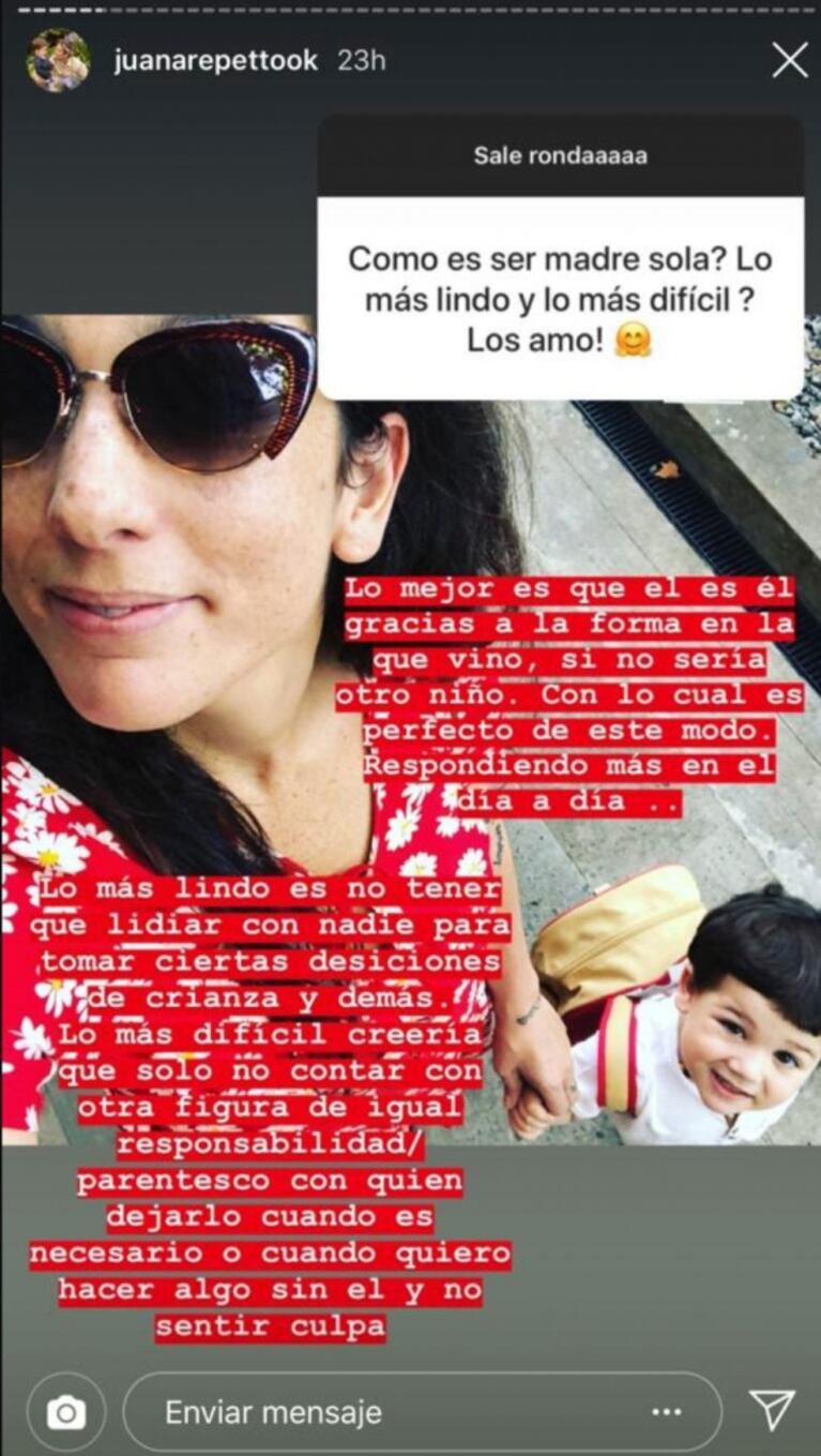 Juana Repetto confesó qué es lo mejor y lo peor de ser mamá soltera: "Lo más lindo es no tener que lidiar con nadie"