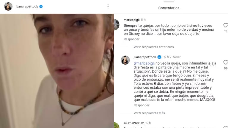 Juana Repetto enfrentó críticas tras mostrar cómo ocultó su embarazo en Disney. CRÉDITO: Instagram