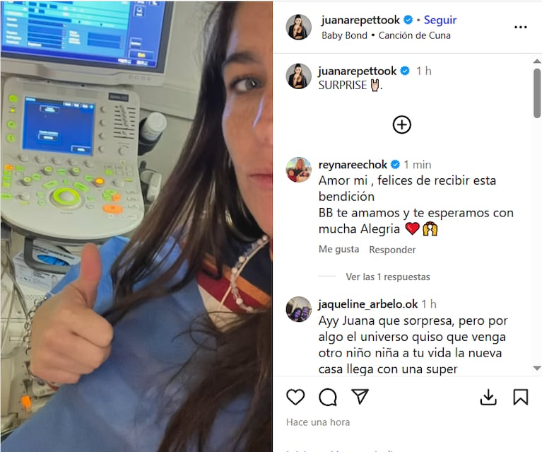 Juana Repetto espera su tercer hijo (Foto: captura de Instagram).
