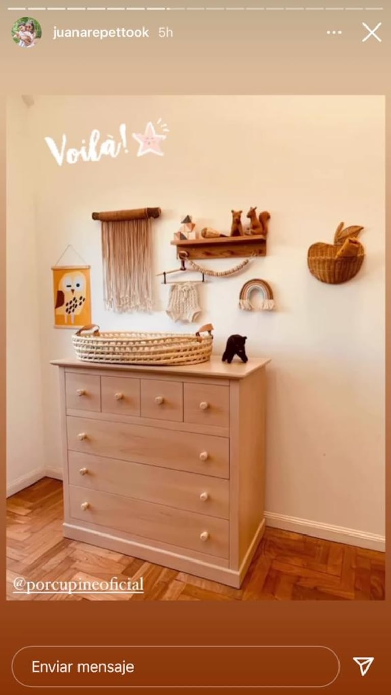 Juana Repetto mostró la increíble remodelación de la habitación de sus hijos: "Laburando en el mini espacio"