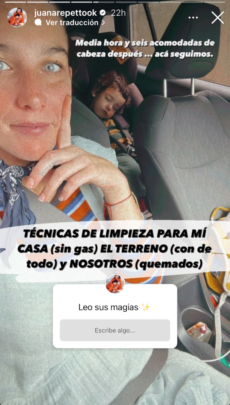 Juana Repetto pidió la ayuda de sus seguidores para terminar con la mala racha. Fuente: Instagram.