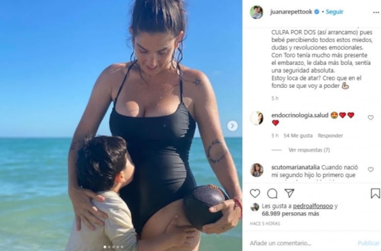 Juana Repetto reflexionó sobre los cambios en su cuerpo por el embarazo: "No soy de esas mujeres con una genética divina"