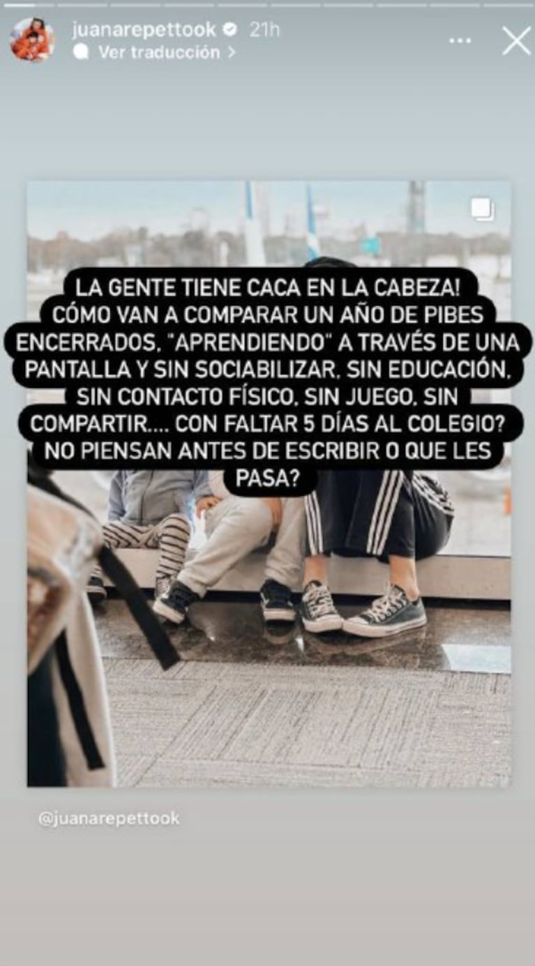 Juana Repetto respondió a quienes cuestionaron la fecha en la que se fue de vacaciones: "Tienen caca en la cabeza"