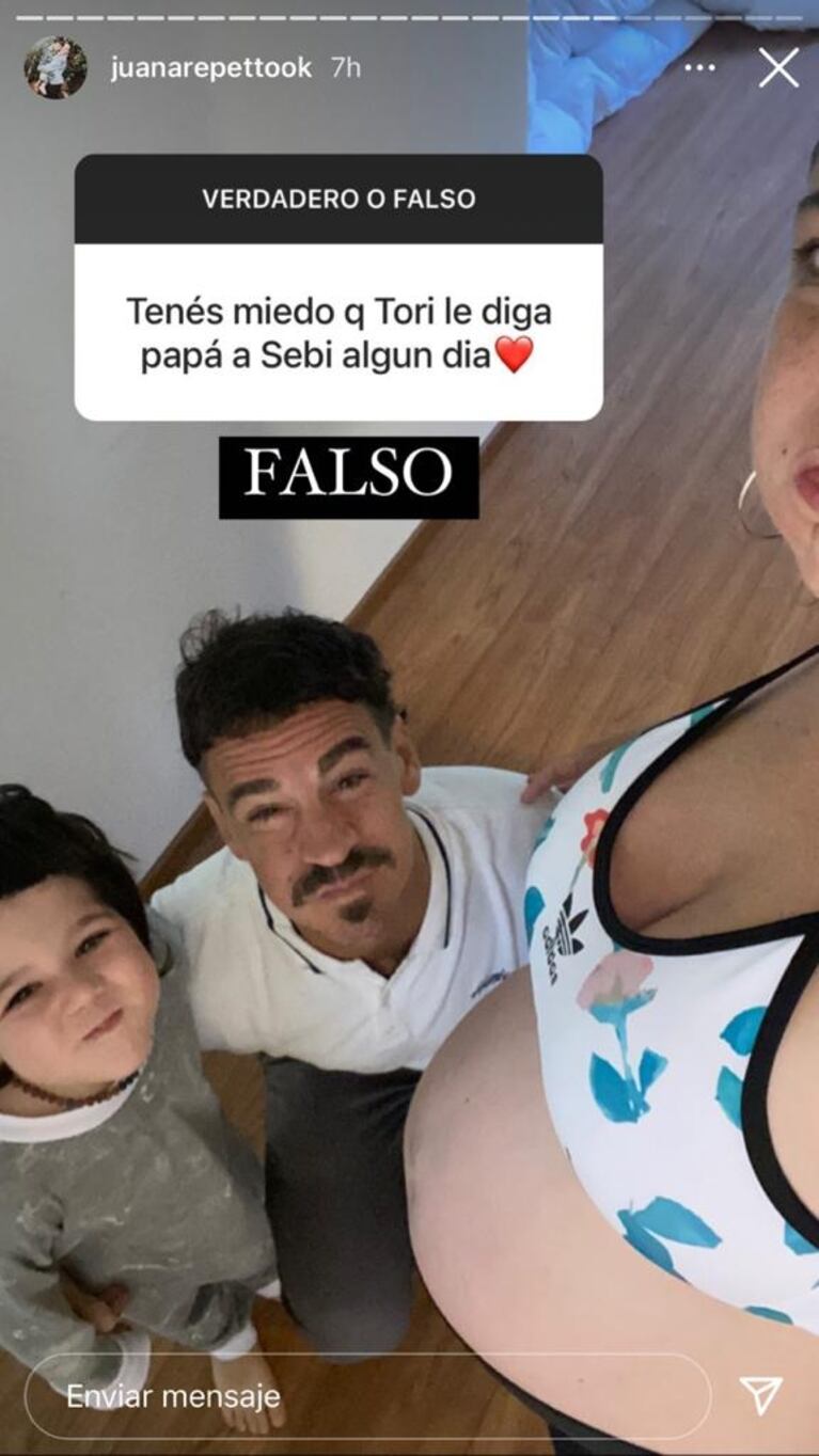 Juana Repetto respondió si le da miedo que Toribio le diga "papá" a Sebastián Graviotto: "Falso"